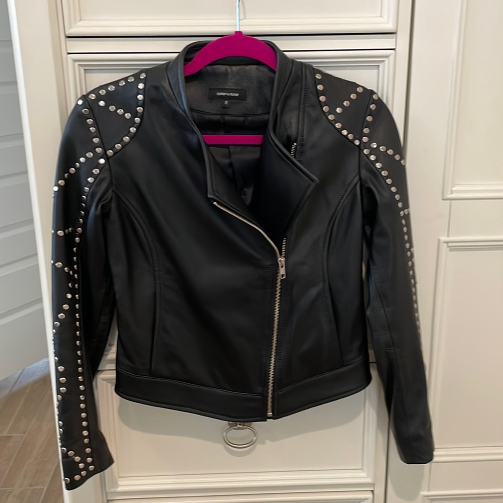 Raw by Raw black leather jacket, size O.